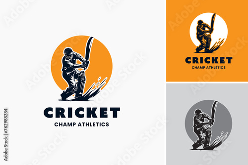 Cricket Cham Athletics Logo Template embodies athleticism and dynamism, tailored for cricket enthusiasts and sports clubs.