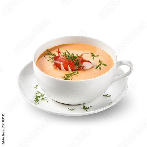 lobster bisque isolated on white