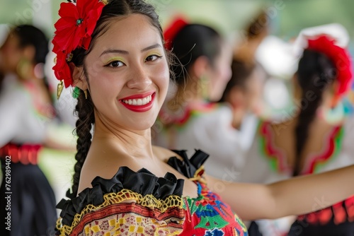 Energetic Dance at a Multicultural Festival, Vibrant Costumes