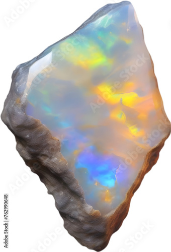 Opal stone, colorful gemstone clipart. photo