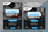 Laundry Service Flyer Template, Dry cleaner Flyer, Poster brochure design, Laundry business marketing poster, Vector Editable and Print ready, Laundry cleaning company promotion, 
