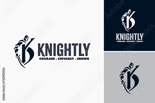 Knight Logo: The letter K transforms into a gallant knight's helm, evoking strength and chivalry, suitable for adventurous brands or medieval-themed ventures.