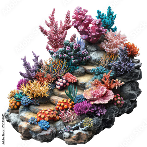 coral reef isolated PNG on transparent background cutout.