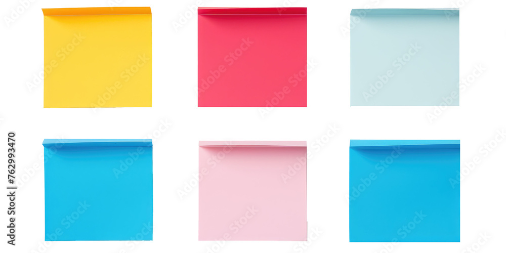 colored notes on a isolated white background