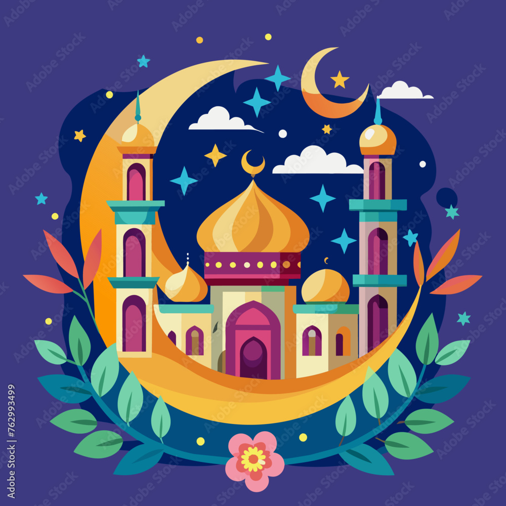 Ranadan Eid Mubarak Moon Night