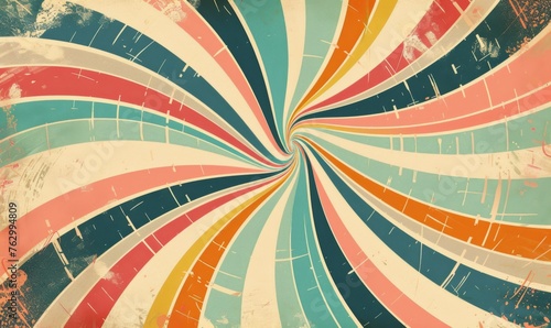 vintage background with colorful rays, stripes and lines in retro colors in the style of a vintage poster