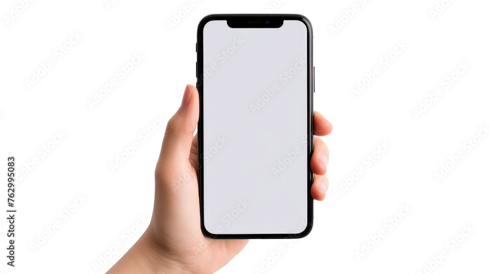 female hands holding smart phone isolated on a white background female hands holding smart phone isolated on a white background