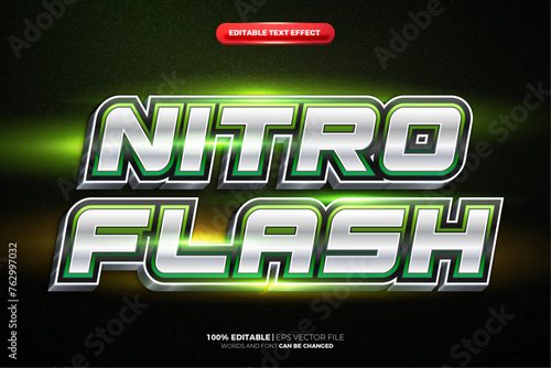 Green Nitro Metal Flash 3d editable text effect