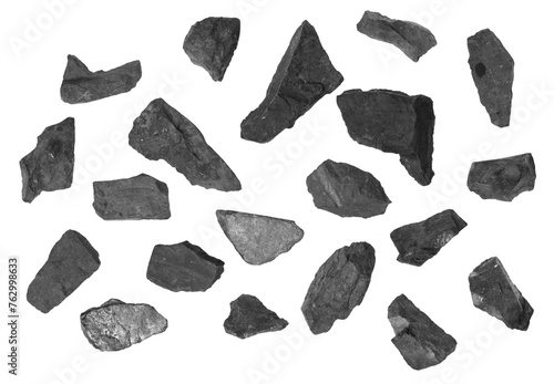 coal stone isolated white background