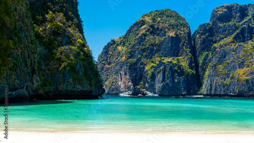 Beautiful Maya Bay beach on Phi Phi Ley island in Thailand. © ArturSniezhyn