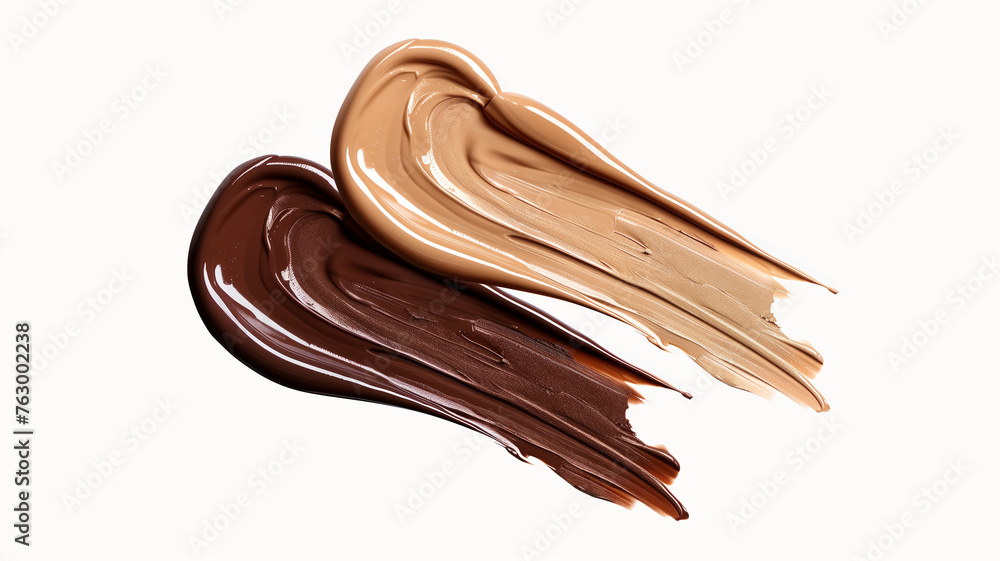 custom made wallpaper toronto digitalHigh-resolution 3D illustration of three foundation smears in dark, medium, and light skin tones