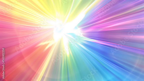Holographic radiance, iridescent rainbow colors, background with ample creative copy space, clean design,