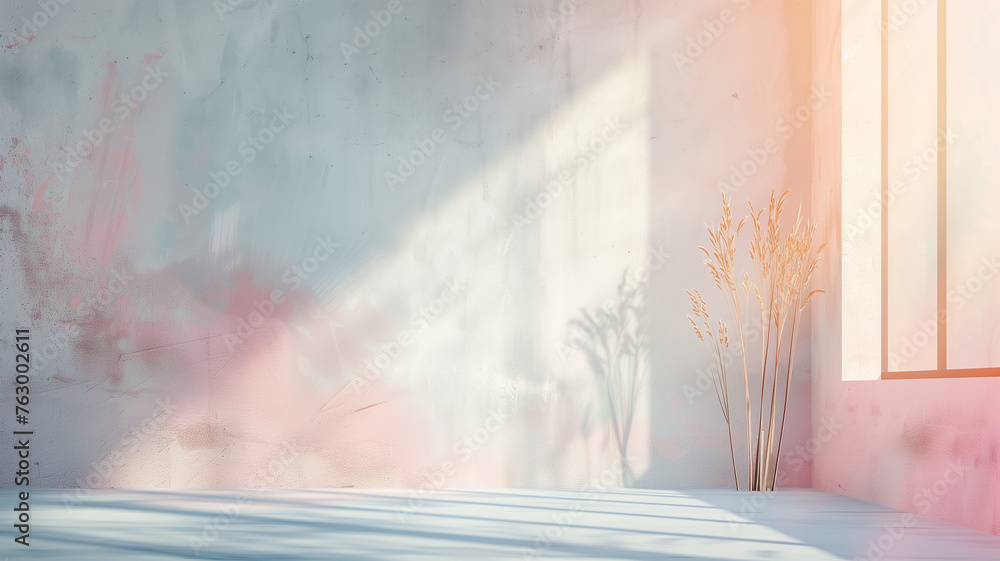 Fototapeta premium Subtle ombre effect, a delicate color journey, offering a clean slate for elegant ads
