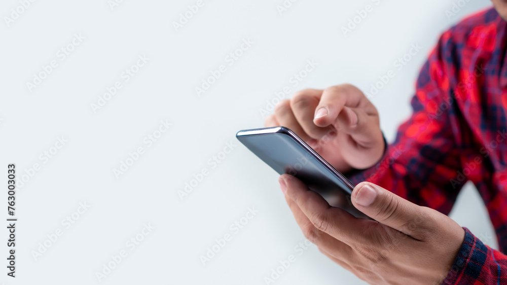 Human uses smartphone to check new mail. New email notification concept for business email communication and digital marketing. The inbox receives electronic message notifications. internet technology Human uses smartphone to check new mail. New email notification concept for business email communication and digital marketing. The inbox receives electronic message notifications. internet technology