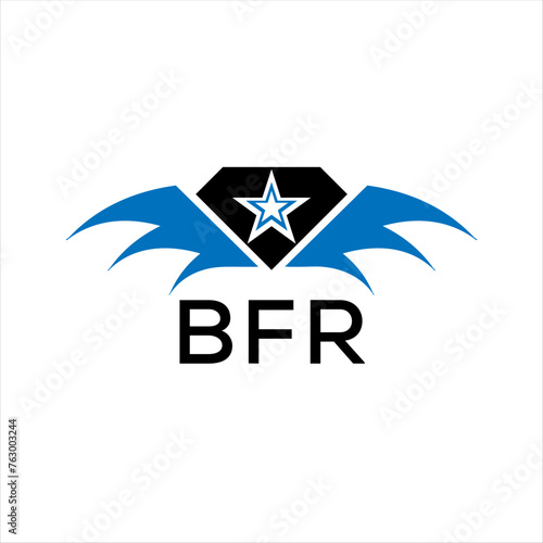 BFR letter logo. technology icon blue image on white background. BFR Monogram logo design for entrepreneur and business. BFR best icon.	
 photo