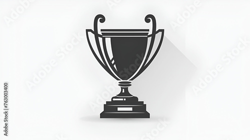Flat vector Black Trophy isolated on white background, Generative AI