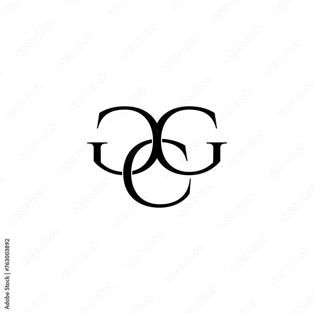 gcg typography letter monogram logo design