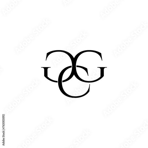 gcg typography letter monogram logo design