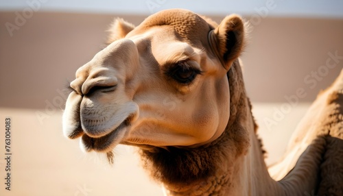 A Camel Chewing Cud With A Contemplative Expressio Upscaled 2