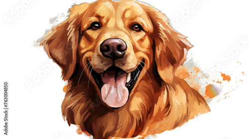golden retriever dog isolated on transparent background