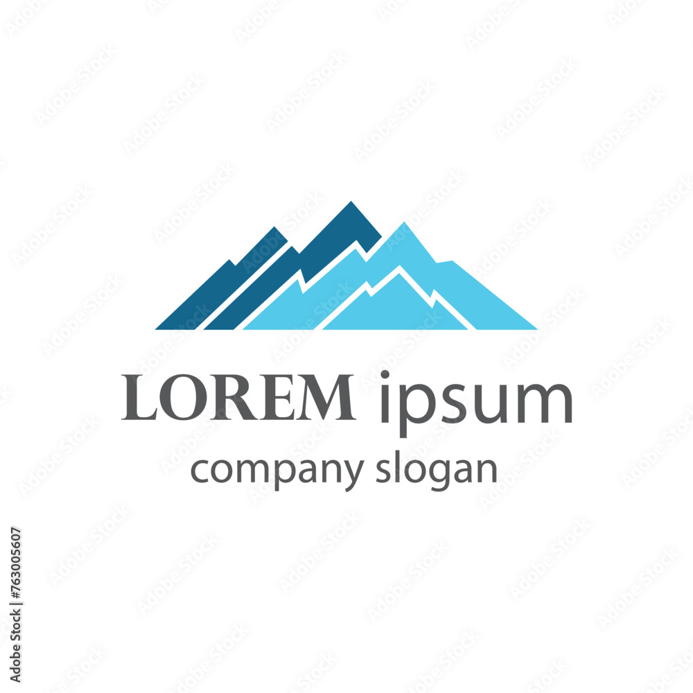 high and snowy mountain logo design