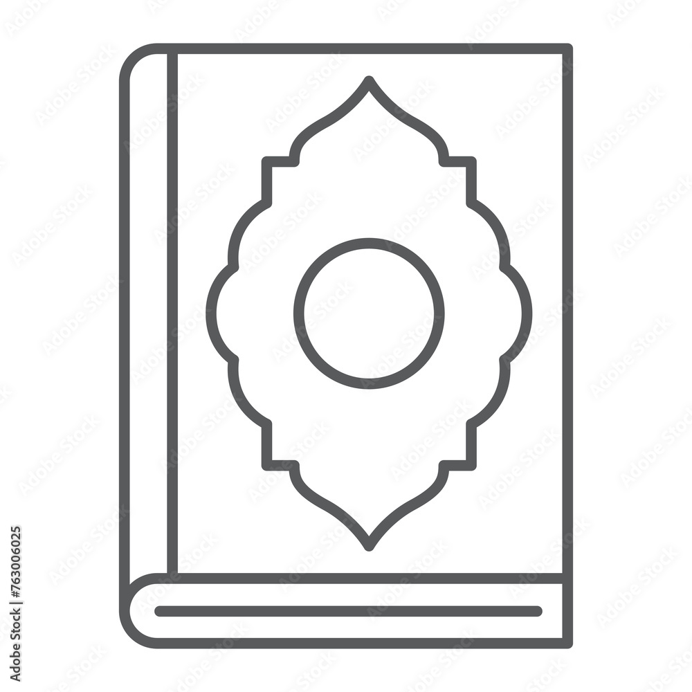 Koran line icon, outline style icon for web site or mobile app, Islamic and Ramadan, quran vector icon, simple vector illustration, vector graphics with editable strokes. Koran line icon, outline style icon for web site or mobile app, Islamic and Ramadan, quran vector icon, simple vector illustration, vector graphics with editable strokes.