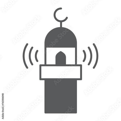 Valokuva Adhan solid icon, glyph style icon for web site or mobile app, Islamic and Ramadan, azan vector icon, simple vector illustration, vector graphics with editable strokes