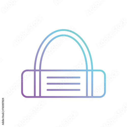 Line Gradient Yoga Mat vector icon