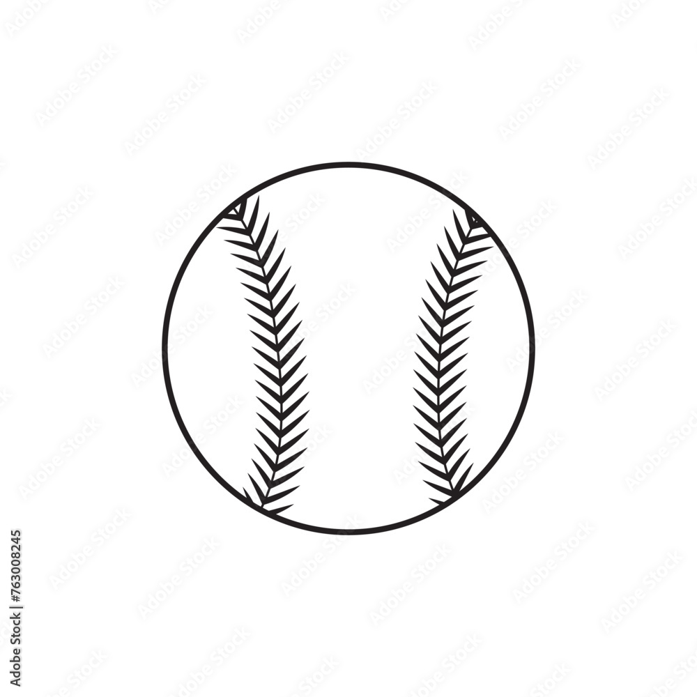 Baseball Outline, Silhouette and Stiches Clipart, eps10 Baseball Outline, Silhouette and Stiches Clipart, eps10