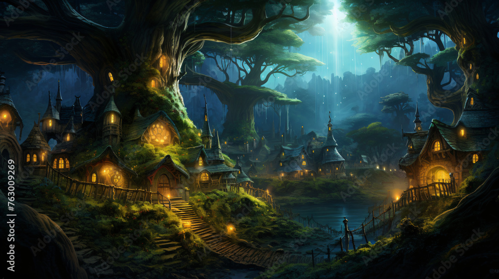 An enchanted village hidden in the depths of the fores