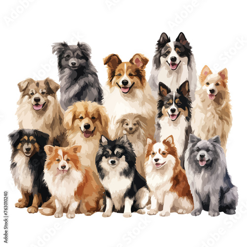 Fluffy Dogs Clipart clipart isolated on white background