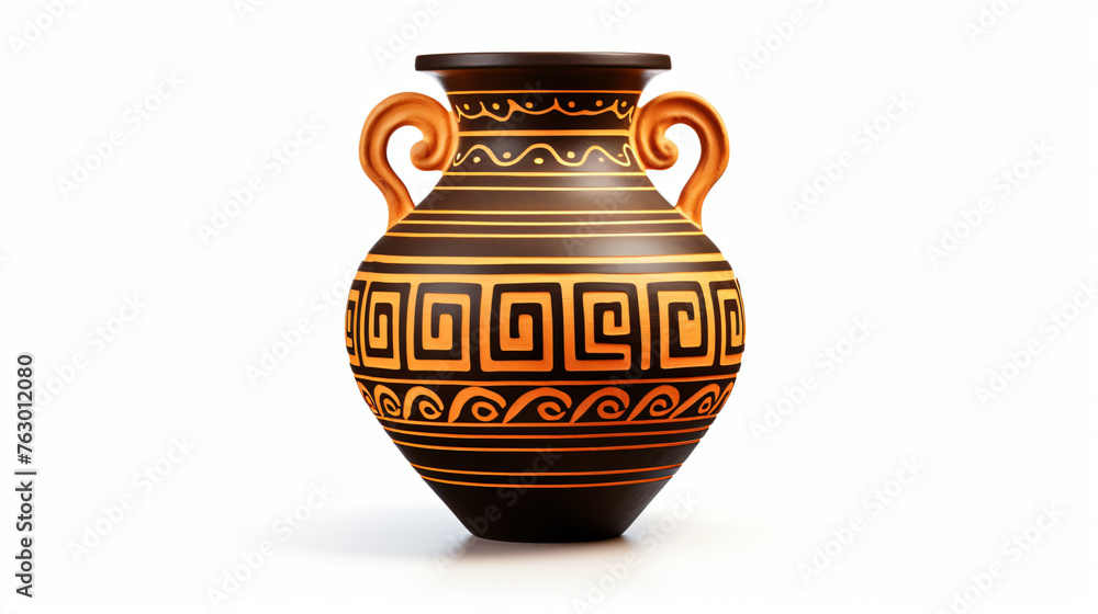 Ancient greek vase with national ornament meander