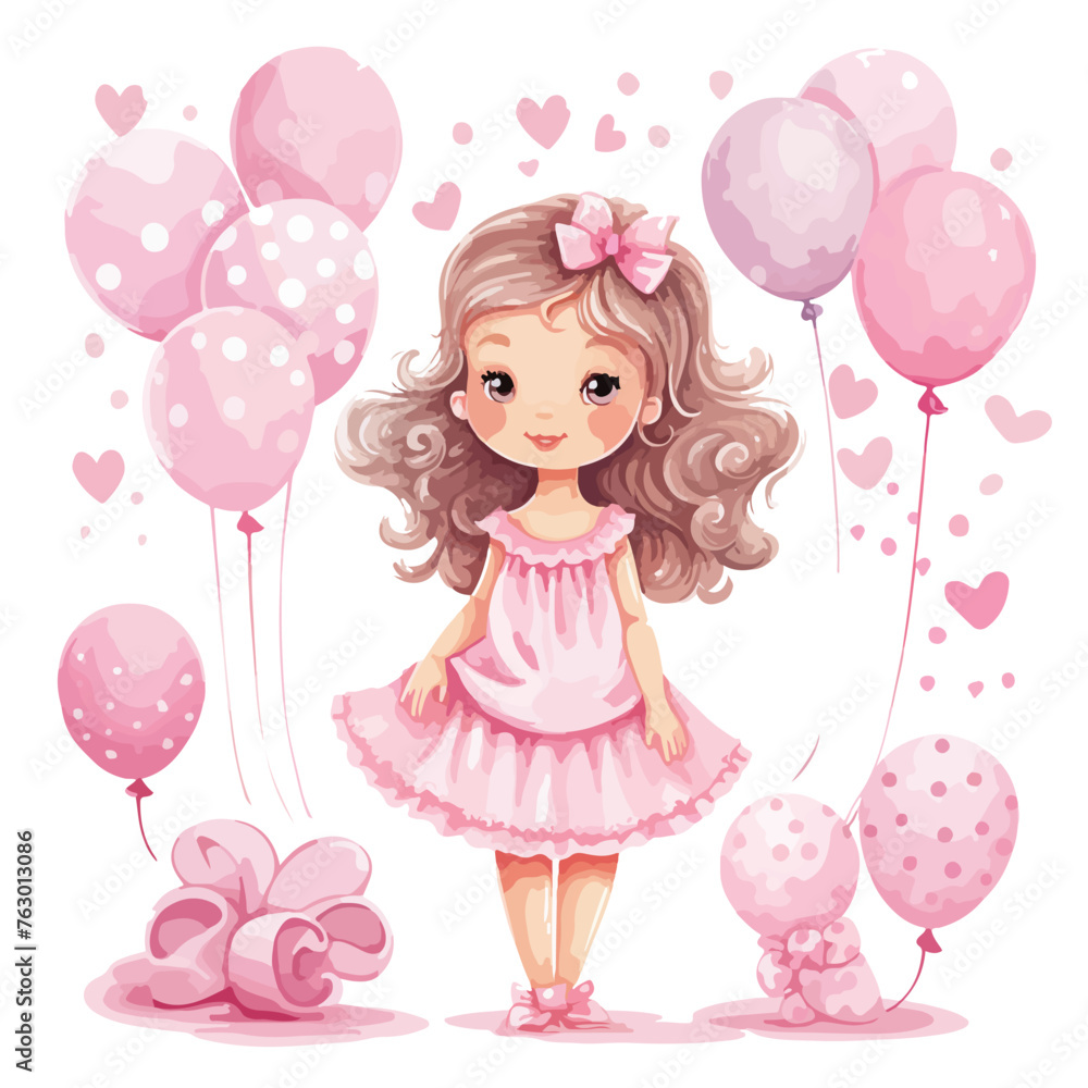 Girl Babyshower Clipart clipart isolated on white background