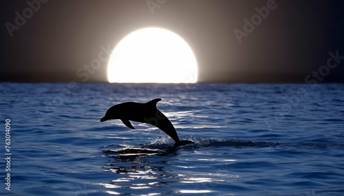 A Dolphin Swimming In The Moonlight Upscaled 2 © Elma