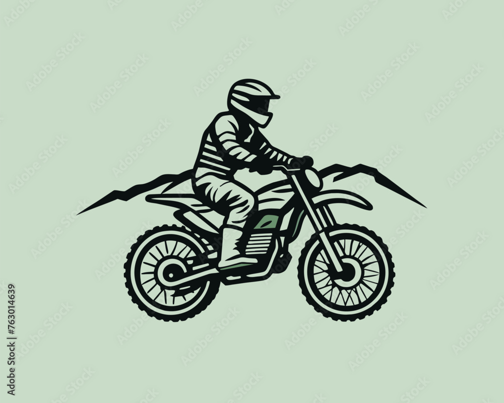 vector A motocross rider on a motorcycle t-shirt design