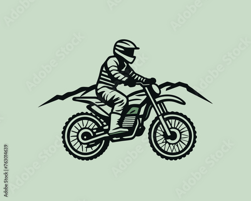 vector A motocross rider on a motorcycle t-shirt design