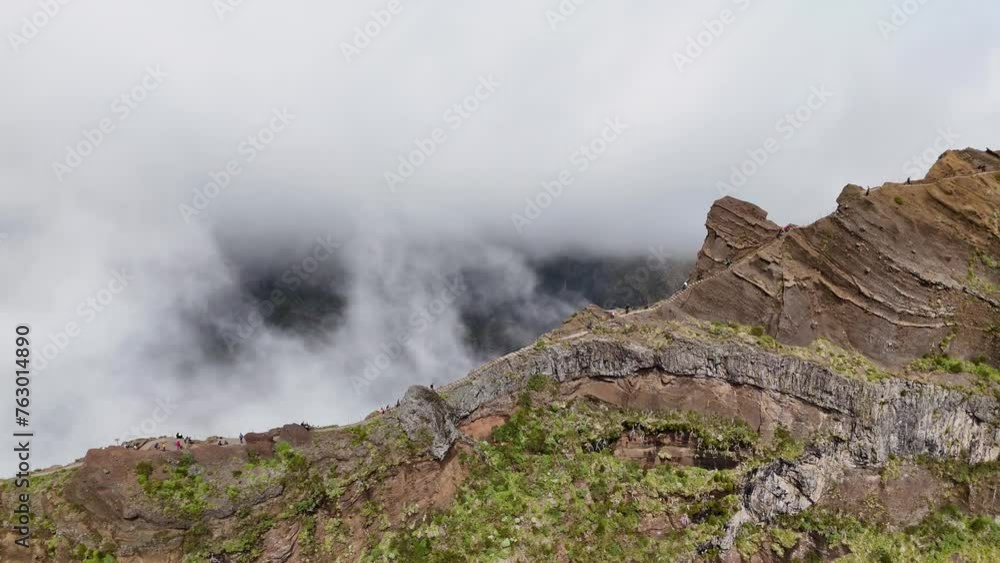 Drone shot at stairways to heaven in Madeira island near Pico Arieiro Drone shot at stairways to heaven in Madeira island near Pico Arieiro
