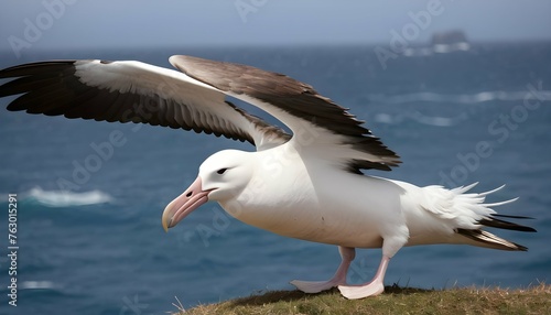 An Albatross With Its Feathers Ruffled By The Wind Upscaled 4 © Elma
