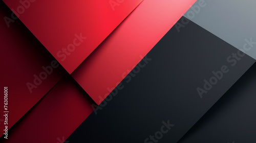 Abstract geometric design with overlapping red and black shapes. Modern graphic composition with a dynamic contrast concept for backgrounds and creative visuals