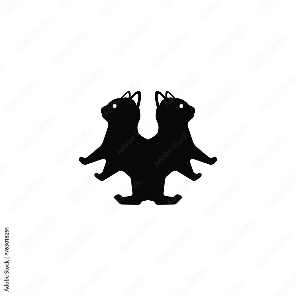 Sitting, standing, running cat animal logo design Sitting, standing, running cat animal logo design