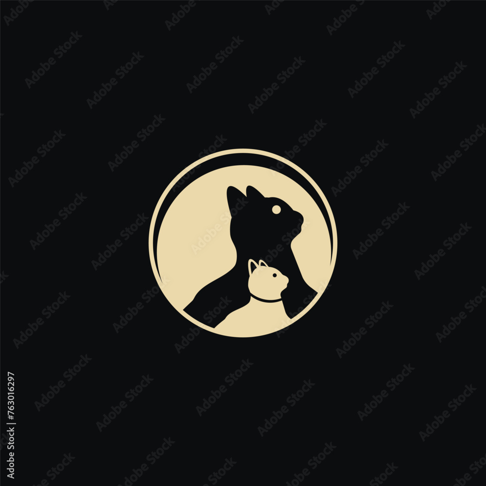 Sitting, standing, running cat animal logo design Sitting, standing, running cat animal logo design