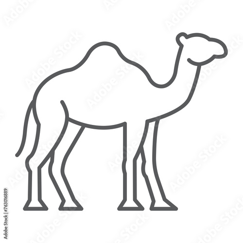 Camel line icon, outline style icon for web site or mobile app, zoo and animal, Arabian camel vector icon, simple vector illustration, vector graphics with editable strokes.