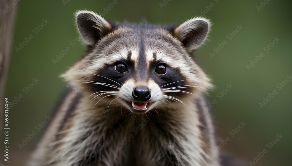 A Raccoon With Its Eyes Wide Open Alert To Any Mo Upscaled 6