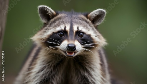A Raccoon With Its Eyes Wide Open Alert To Any Mo Upscaled 6