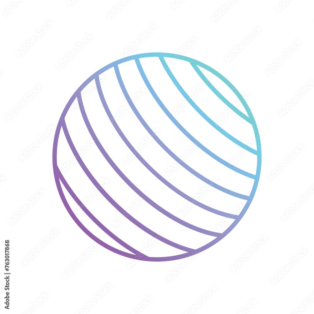 Line Gradient Yoga Ball vector icon Line Gradient Yoga Ball vector icon