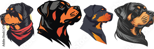 Rottweiler logo concept, Ornamental Rottweiler dog portrait