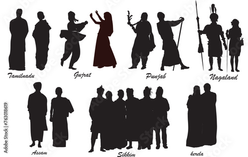 Indian traditional dress silhouette