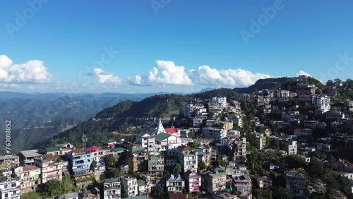 Aizawl city mizoram drone shot