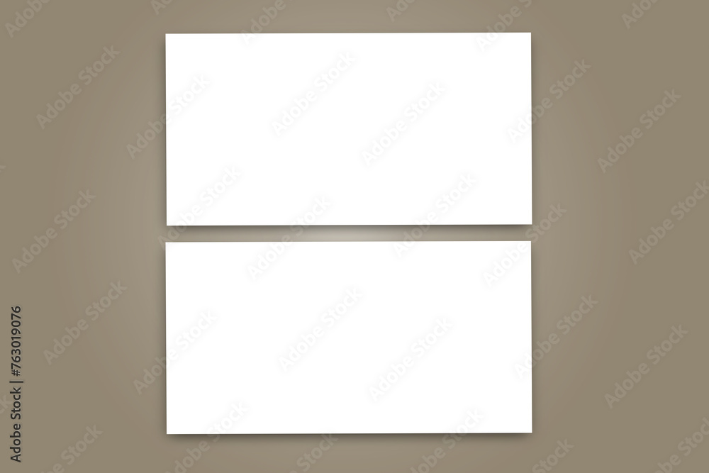 Top view with universal mockup of a two bank card Top view with universal mockup of a two bank card