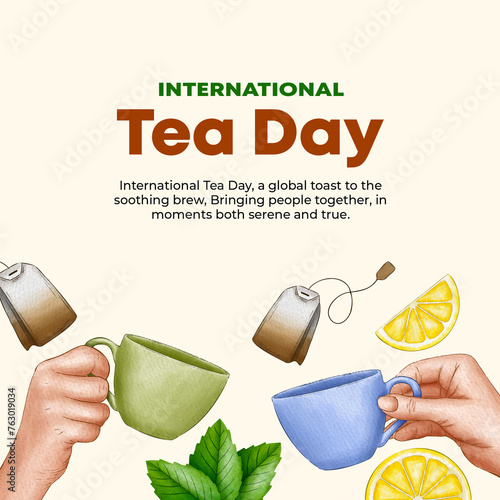Illustration of tea cups an...